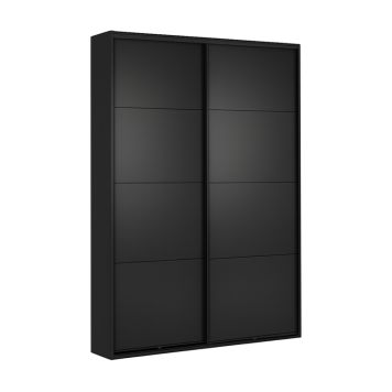 Flexislide Shape garderobeskab sort 120x218,5x60 cm
