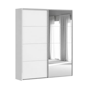 Flexislide Shape garderobeskab hvid/spejl 153x218,5x60 cm