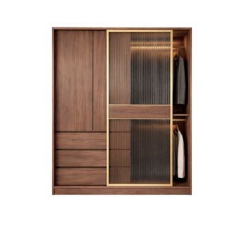 Flexislide Optima garderobeskab røget eg 160x210x60 cm