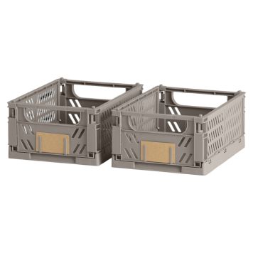 Foldbar opbevaringskasse 17x12,5 cm grå 2 stk.
