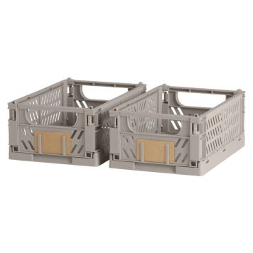 Foldbar opbevaringskasse grå 25x16x20 cm 2 stk.