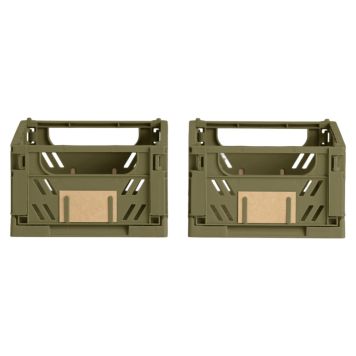 Foldbar opbevaringskasse grøn 17x12,5x7 cm 2 stk.