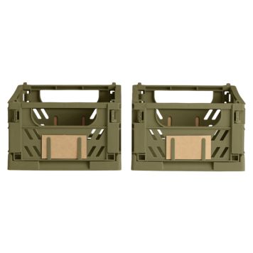 Foldbar opbevaringskasse grøn 25x16x10 cm 2 stk.