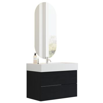 Scanbad underskab med vask Delta/Asyre sort eg m/push open 81 cm