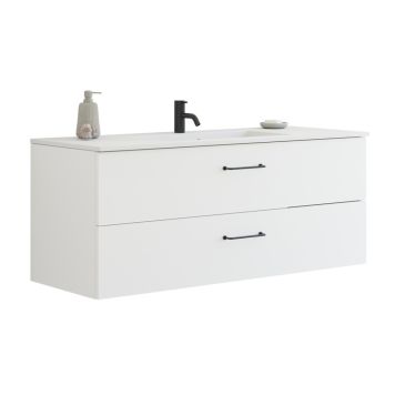 Scanbad underskab med vask Delta/Karat mat hvid m/greb 120 cm