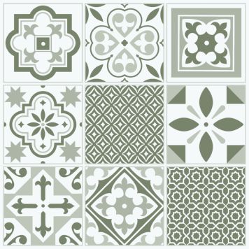 d-c-fix gulvflise Oriental Tiles green selvklæbende PVC 1,02 m²