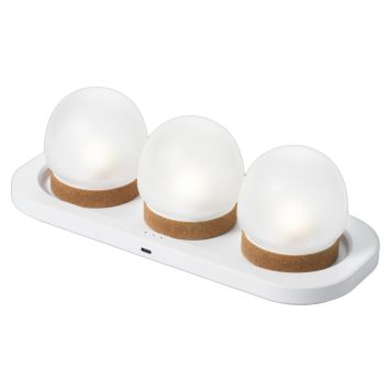 Veli Line LED-stearinlys genopladelige m/fjernbetjening hvid 3 stk.