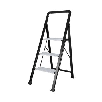 Batavia trappestige 3 trin sort aluminium