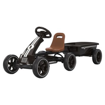 Exit Toys gokart Foxy med pedaler til børn inkl. trailer espresso sort