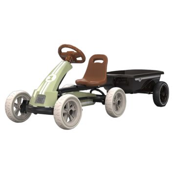 Exit Toys gokart Foxy med pedaler til børn inkl. trailer grøn