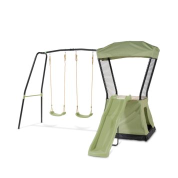 Exit Toys legetårn Ivy med rutsjebane & 2 gynger 253x340x216 cm