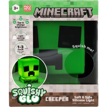 Paladone bordlampe Minecraft Creeper SquishyGlo trådløs dæmpbar m/timer 15 cm