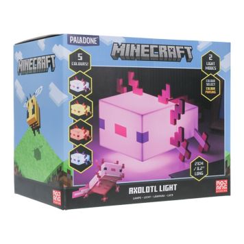 Palodone bordlampe Minecraft Axolotl trådløs m/farveskift 21 cm