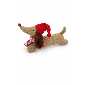 Det Gamle Apotek julefigur gravhund 33 cm brun