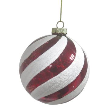 Nordic Winter julekugle rød/hvid Ø10 cm