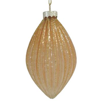 Nordic Winter julekugle glas guld med glimmer Ø7 cm