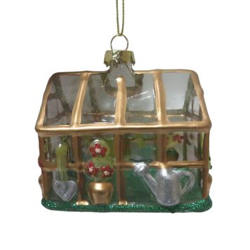 Nordic Winter julekugle drivhus glas guld
