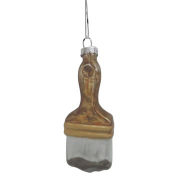 Nordic Winter julekugle pensel glas brun