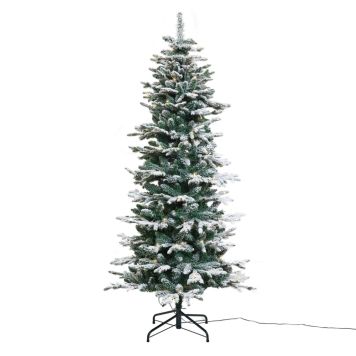 Nordic Winter juletræ Frost m/sne & lys plast 180x86 cm