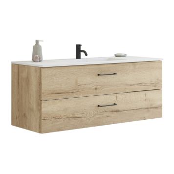 Scanbad underskab med vask Delta/Micca natur eg m/greb 120x45,5 cm