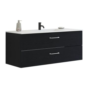Scanbad underskab med vask Delta/Micca sort eg m/greb 120x45,5 cm