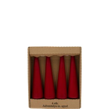 Adventslys m/spyd rød 18 cm