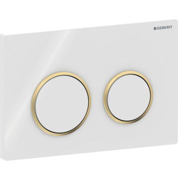 Geberit betjeningsplade Omega 20 rund hvid guld