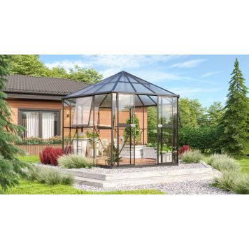 Vitavia drivhus Hera 9 m² sort hærdet glas