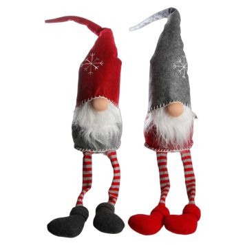 Det Gamle Apotek nisse filt rød/grå 72x11x10 cm 2 stk.
