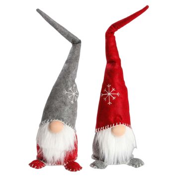 Det Gamle Apotek stående nisse rød/grå 50x13x12 cm 2 stk.