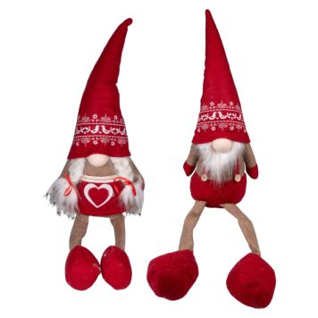 Det Gamle Apotek siddende nisse rød 15x10x6 cm 2 stk.