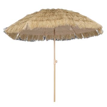 Strandparasol Ø180xH203 cm natur/teak look