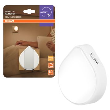 Osram natlampe Lunetta raindrop sensor 0,5 W hvid