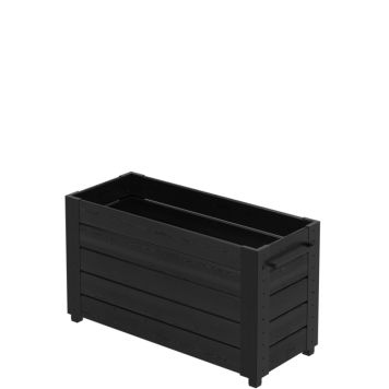 Plus Cubic blomsterkasse m/ben nåletræ sort 120x50x67 cm