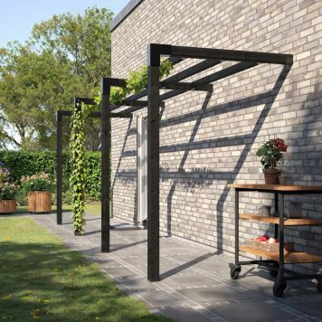 Plus Cubic pergola model 2 trykimprægneret træ sort 575x148x217 cm