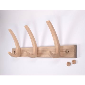Astrid knagerække 3 knager - ubehandlet eg