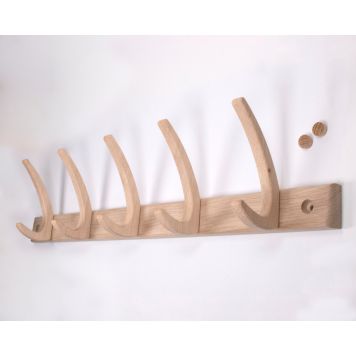 Astrid knagerække 5 knager - ubehandlet eg