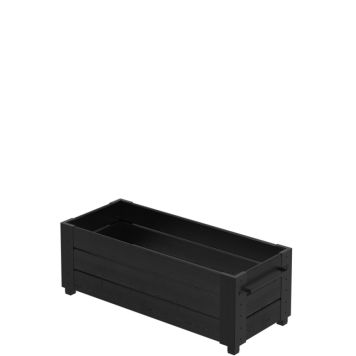 Plus Cubic blomsterkasse m/ben nåletræ sort 120x50x42 cm