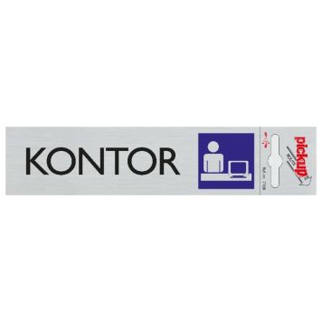 Pickup skilt kontor alu look 165x44 mm