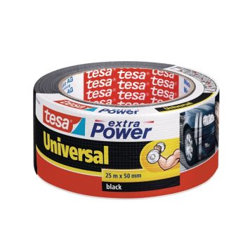 Tesa lærredstape Extra Power Universal sort 25 m x 50 mm