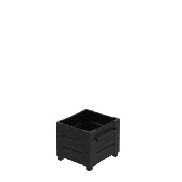 Plus Cubic blomsterkasse m/ben nåletræ sort 46x50x42 cm