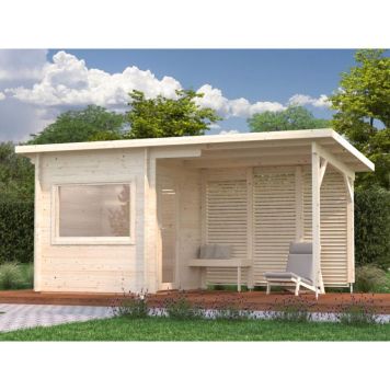 Palmako sauna Sanna ubehandlet 4,1+5,9 m²