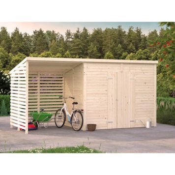 Palmako redskabsskur Leif ubehandlet 4,5+2,9 m²