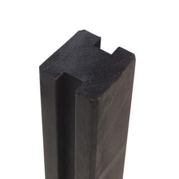 Plus profilstolpe krydsskåret m/2 spor PEFC sort 9x9x268 cm 