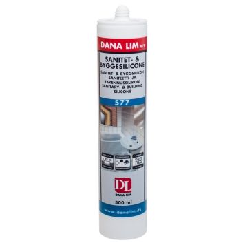 Dana Lim fugemasse Sanitet - & Byggesilicone 577 hvid 300 ml