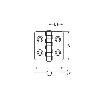 Marinetech hængsel rustfri stål 40x40mm