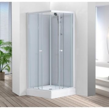 Nortiq brusekabine klar/hvid Oslo 80x80x190 cm