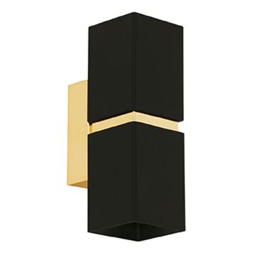 Eglo væglampe Passa 2L sort/guld