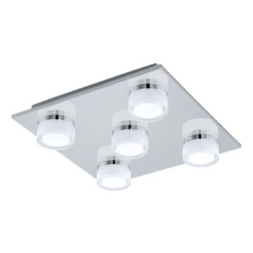 Eglo Romendo 1 loftlampe LED 5x5,4 W dæmpbar IP44 krom 32x32 cm