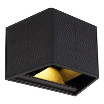 Globo solcelle væglampe LED sort 15x15x10 cm
